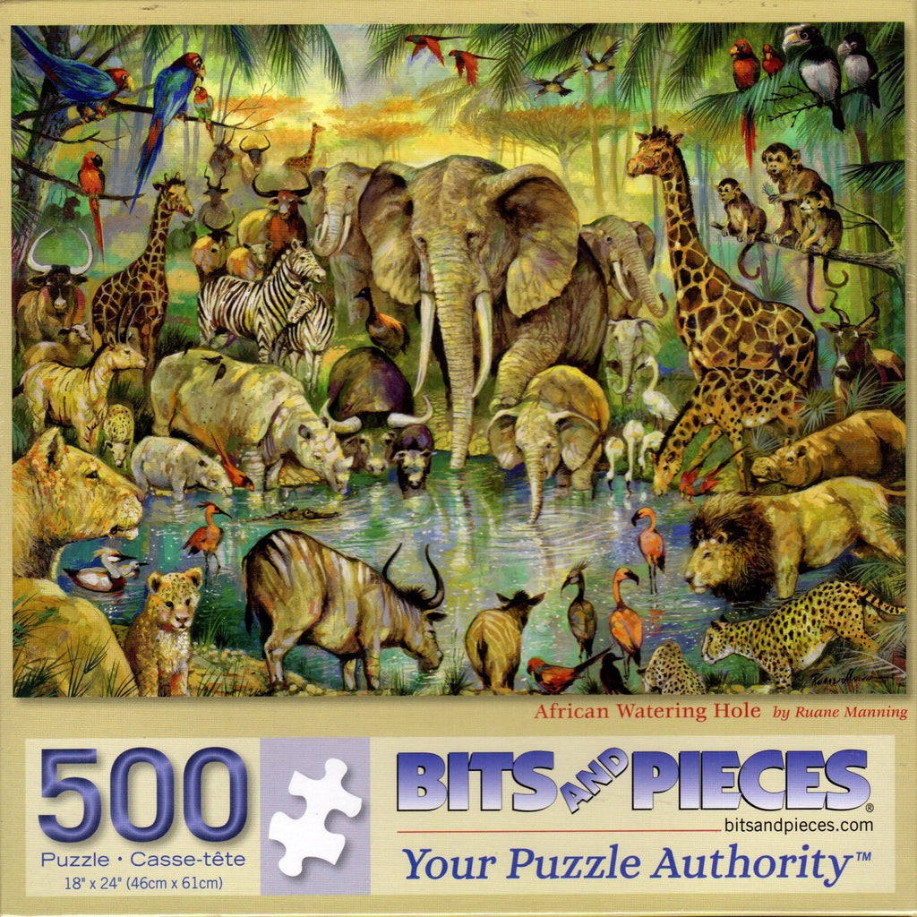 African Watering Hole by Ruane Manning 500 Piece Puzzle