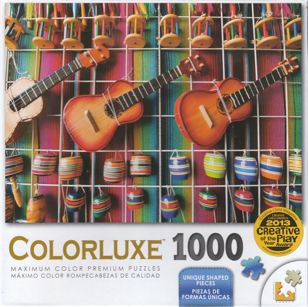 Colorluxe 1000 Piece Puzzle - Colorful Mexican Guitar Display