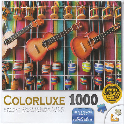 Colorluxe 1000 Piece Puzzle - Colorful Mexican Guitar Display