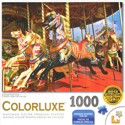 Colorluxe 1000 Piece Puzzle - Carousel Dark Horse