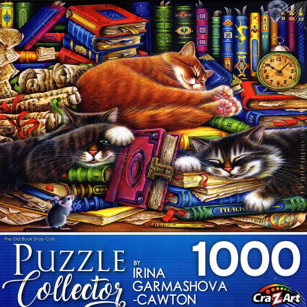 Puzzle Collector 1000 Piece Puzzle - The Old Book Shop Cats