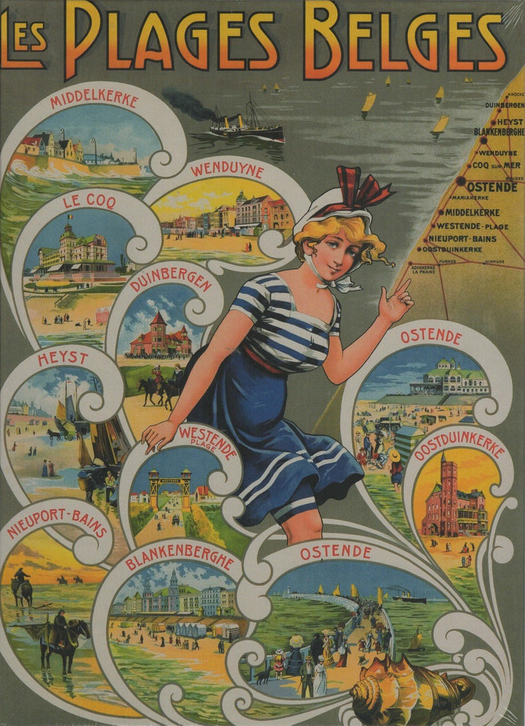 Puzzleman 1000 Piece Puzzle - Les Plages Belges Poster