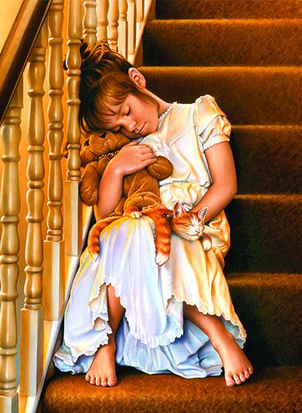 Anatolian Puzzle 1000 Piece - Asleep On The Stairs