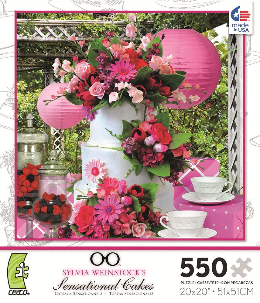 Sensational Cakes with Pink Flowers 550 Piece Puzzle
