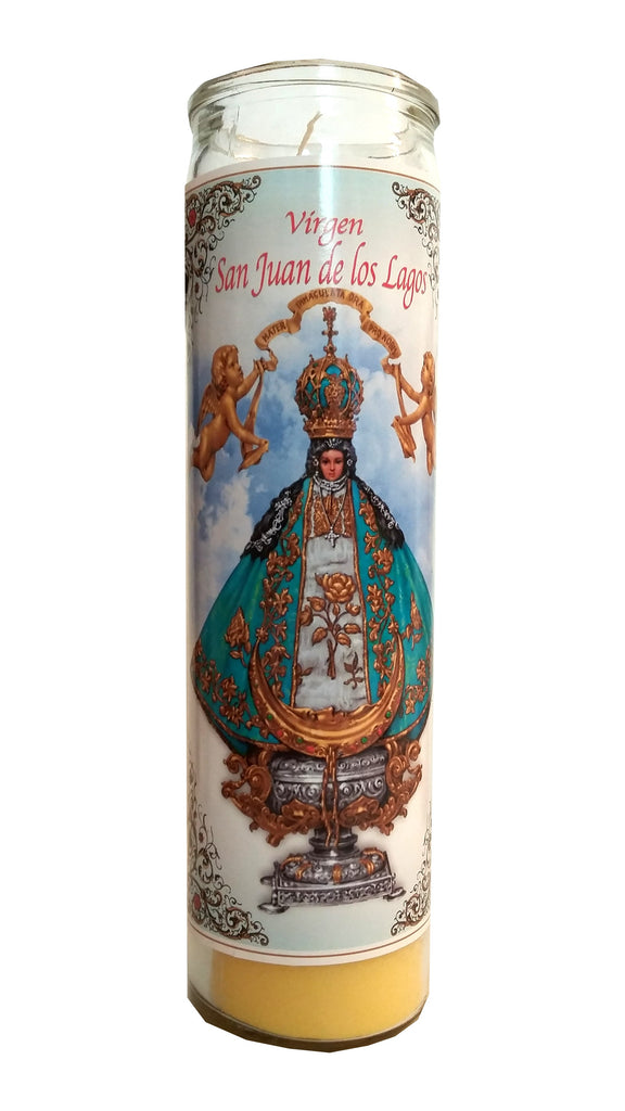 Virgin San Juan De Los Lagos Devotional Yellow Candle