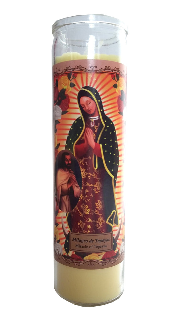 Miracle of Tepeyac (Milagro de Tepeyac) Devotional Yellow Candle