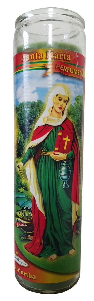 Saint Marta (Saint Martha) Green Perfumed Pillar Candle