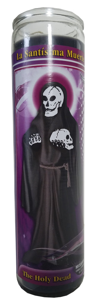 La Santisima Muerte (The Holy Death) Black Pillar Devotional Candle
