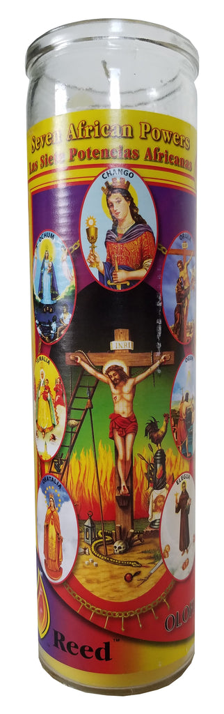 Seven African Powers (Las Siete Potencias Africanas) Yellow Pillar Devotional Candle
