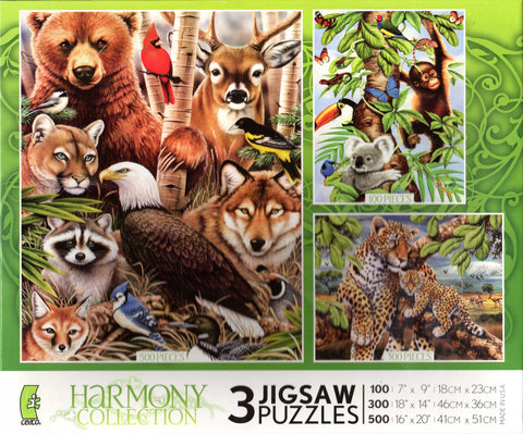 Ceaco Harmony Collection 3 in 1 Tree of Life/Leopard & Cub/Animal Magic Puzzle