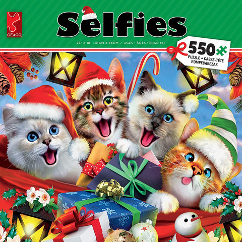 Selfies - Christmas Kitty 550 Piece Puzzle