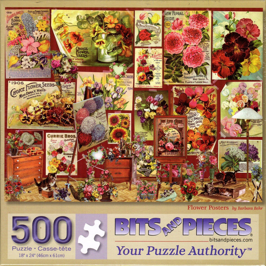 Flower Posters by Barbara Behr 500 Piece Puzzle