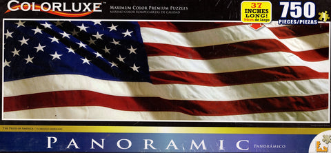 Colorluxe Panoramic Puzzle - Pride Of America Flag 750 Pieces