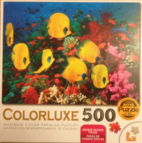 Colorluxe 500 Piece Puzzle - Butterfly Fish Over Coral Reef
