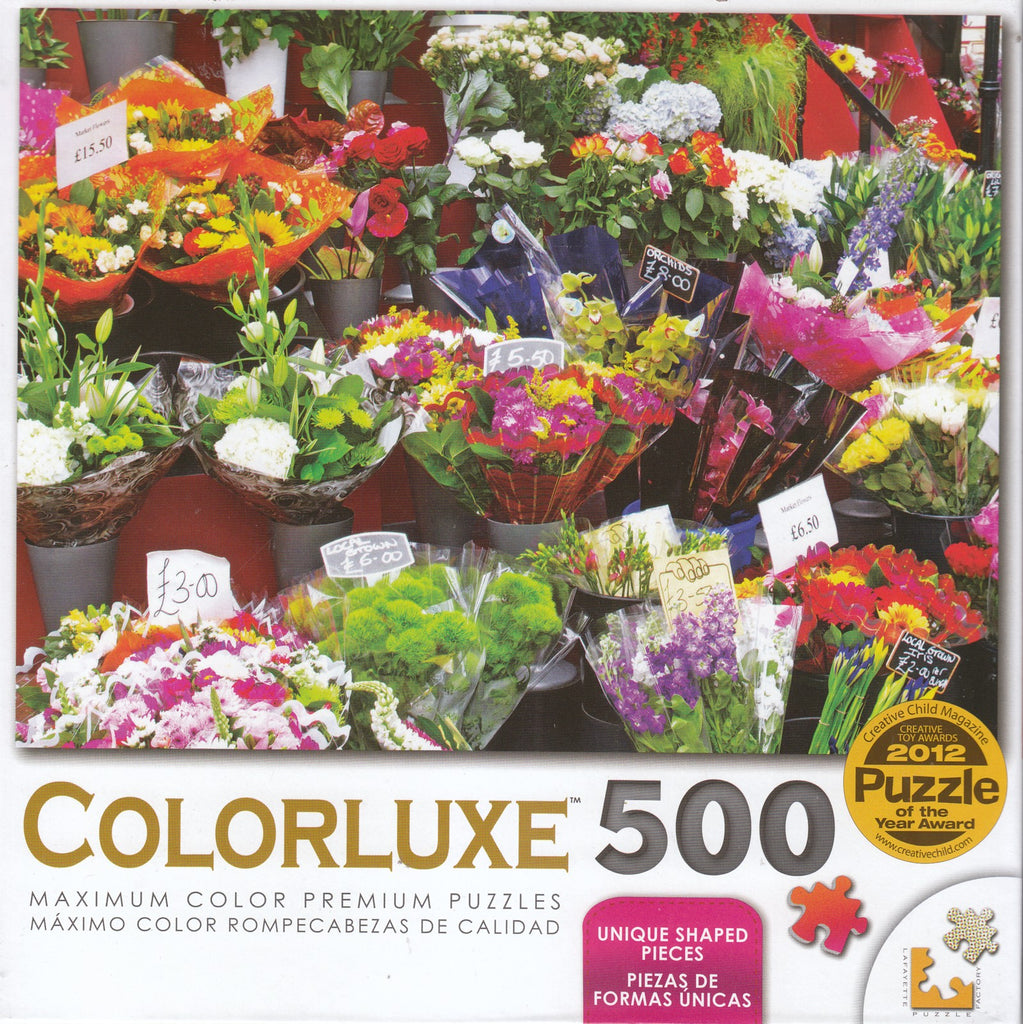 Colorluxe 500 Piece Puzzle - Colorful Market Flowers