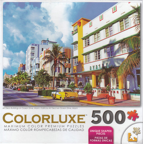Colorluxe 500 Piece Puzzle - Art Deco Buildings on Ocean Drive