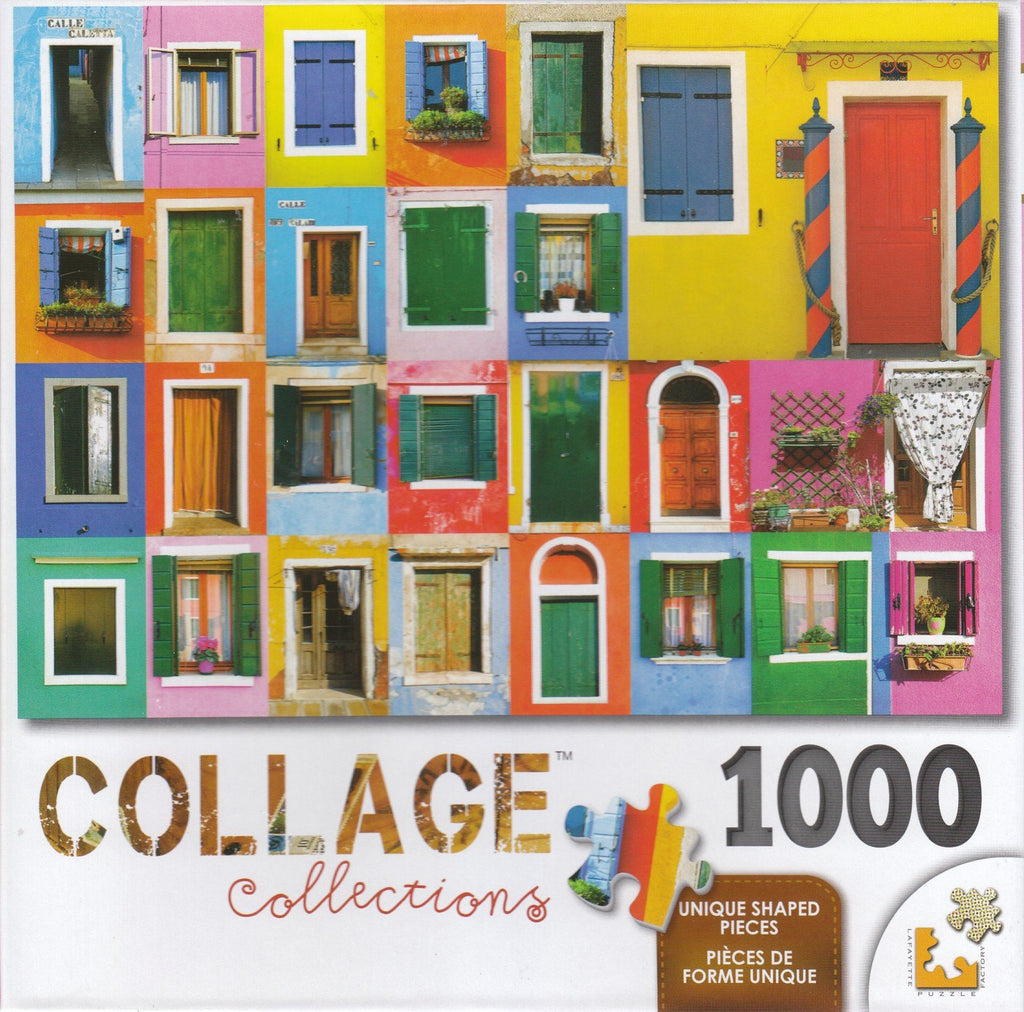 Collage 1000 Piece Puzzle - Colorful Doors