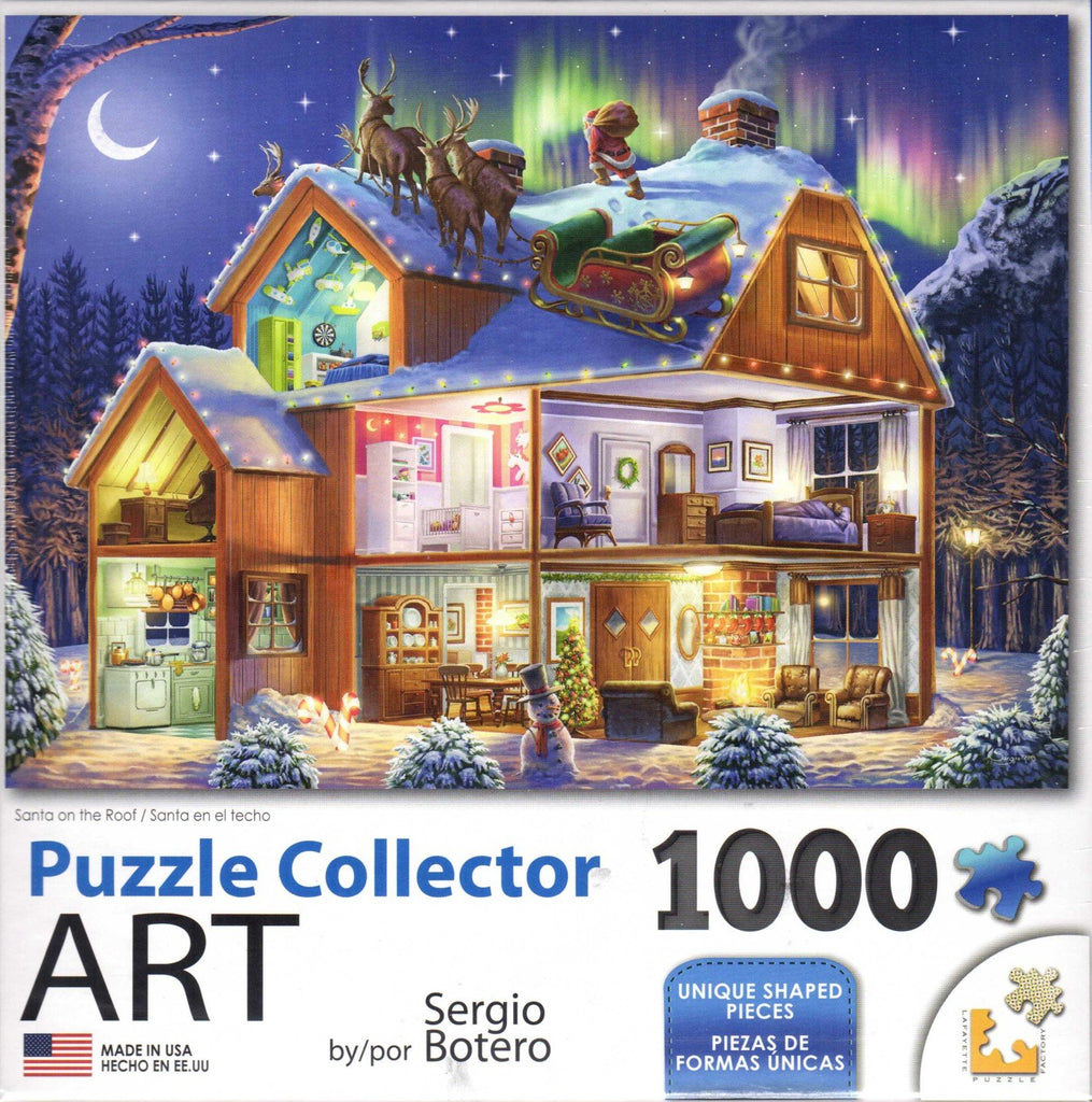 Puzzle Collector Art 1000 Piece Puzzle - Santa on the Roof