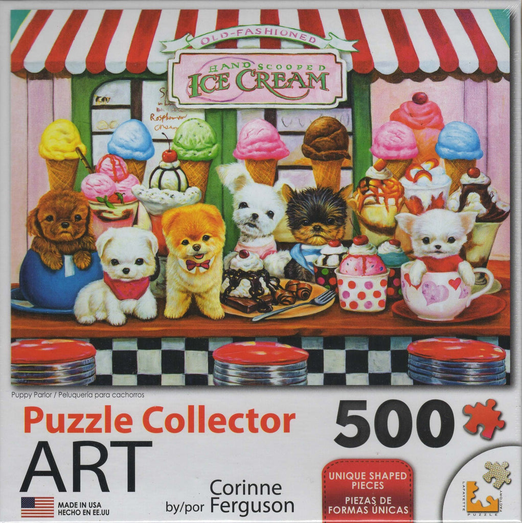 Puzzle Collector Art 500 Piece Puzzle - Puppy Parlor