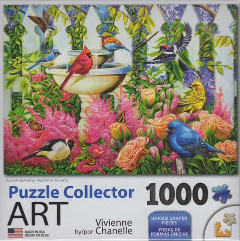Puzzle Collector Art 1000 Piece Puzzle - Fountain Gathering