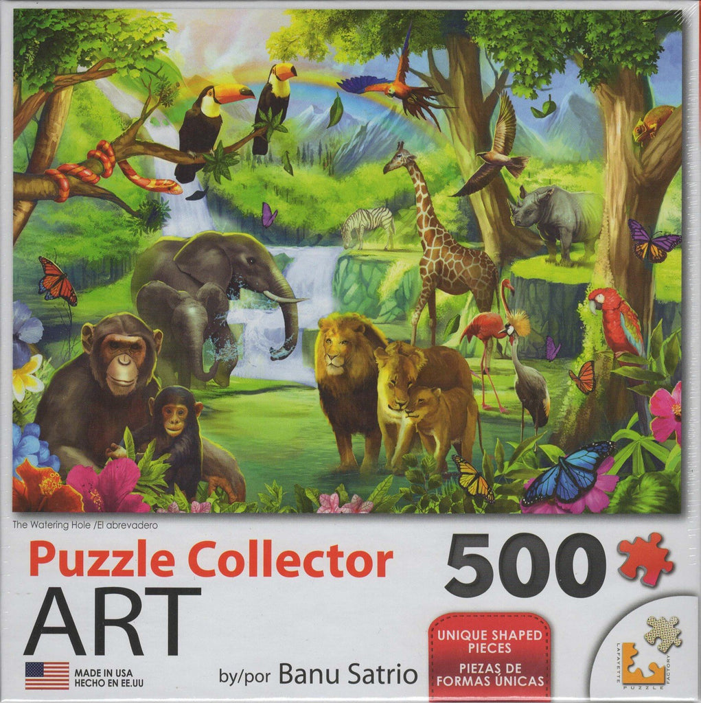 Puzzle Collector Art 500 Piece Puzzle - Watering Hole 500 Piece Puzzle