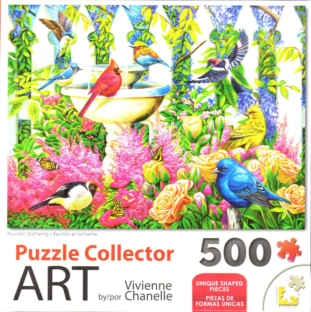 Puzzle Collector Art 500 Piece Puzzle - Fountain Gathering