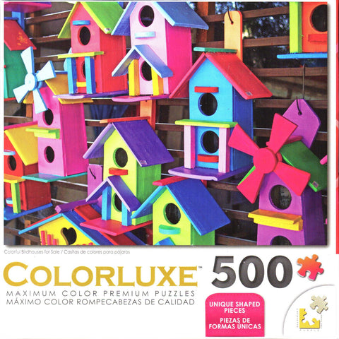 Colorluxe 500 Piece Puzzle - Colorful Birdhouses for Sale
