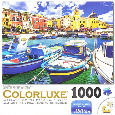 Colorluxe 1000 Piece Puzzle - Colorful Procida Island and Boats Italy