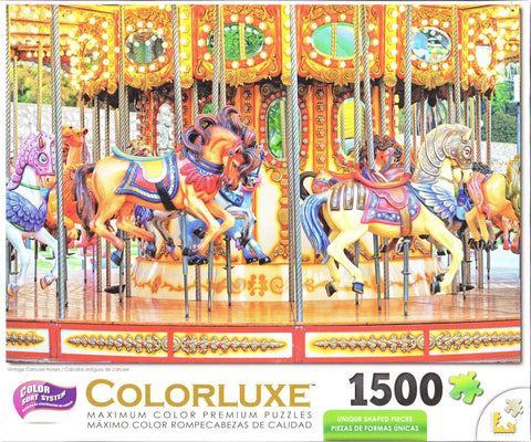 Colorluxe 1500 Piece Puzzle - Vintage Carousel Horses