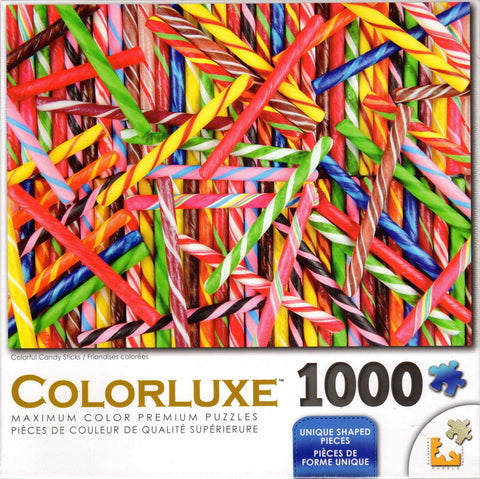 Colorluxe 1000 Piece Puzzle - Colorful Candy Sticks