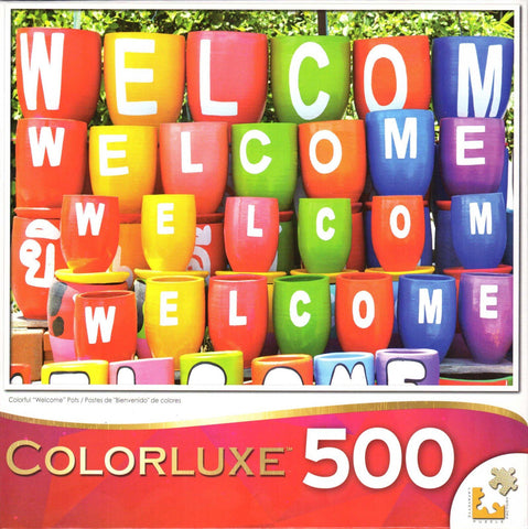 Colorluxe 500 Piece Puzzle - Colorful Welcome Pots