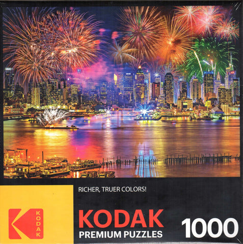 Kodak - Fireworks on the Hudson River by Midtown Manhattan 1000 Piece Puzzle