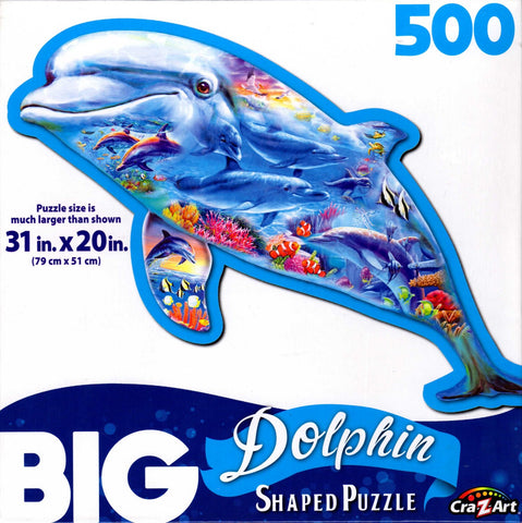 Big Dolphin Shaped 500 Piece Puzzle