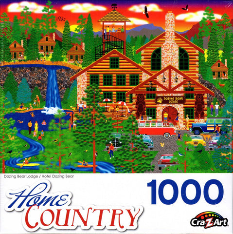 Dozing Bear Lodge 1000 Piece Puzzle