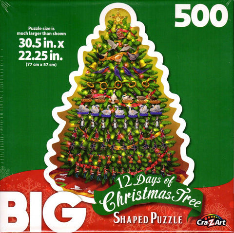 Big 12 Days of Christmas Tree Shaped 500 Piece Puzzle