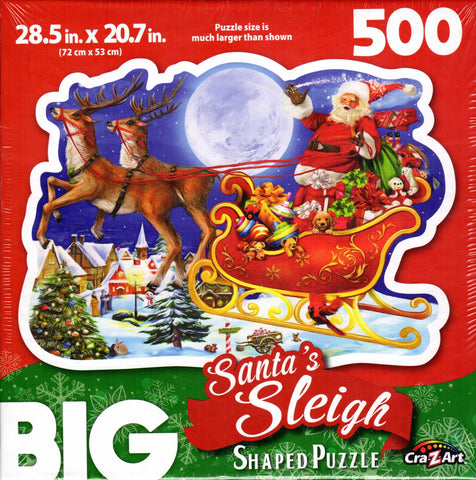 Big Santa's Sleigh Shaped 500 Piece Puzzle