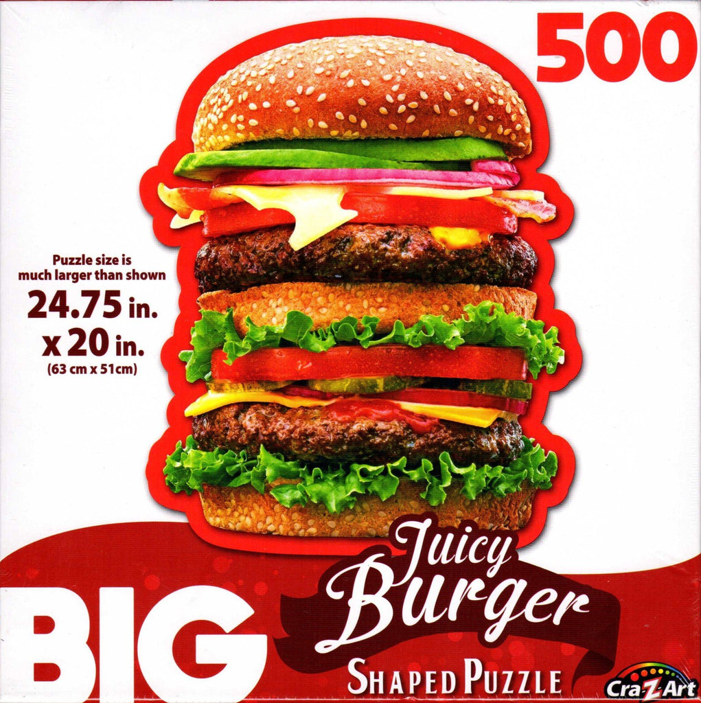 Big Juicy Burger Shaped 500 Piece Puzzle