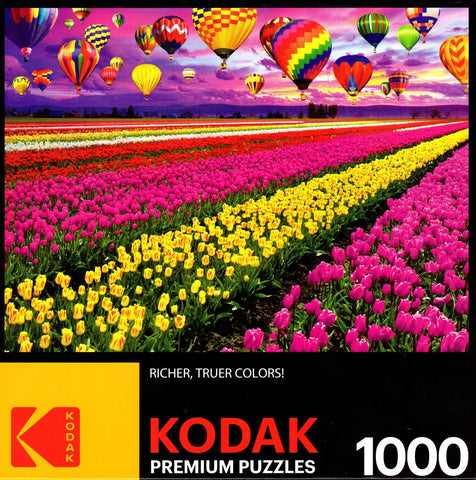 Kodak - Sunset Balloons Over Tulip Field 1000 Piece Puzzle