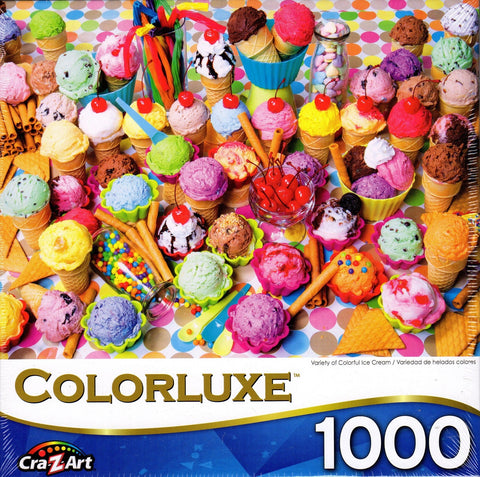 Colorluxe 1000 Piece Puzzle - Variety of Colorful Ice Cream