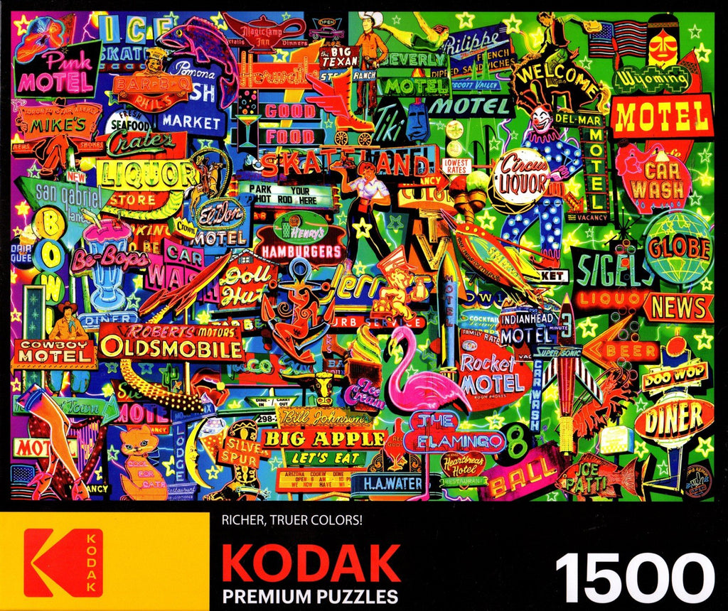 Kodak - Neon Retro Signs by Garry Walton 1500 Piece Puzzle