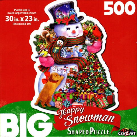 Happy Snowman 500 Piece Big Shaped Puzzle