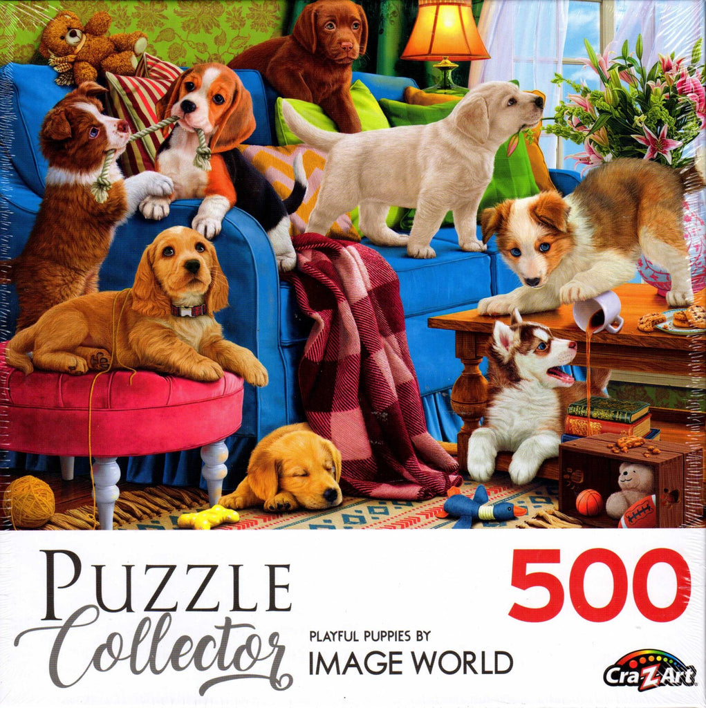 Puzzle Collector 500 Piece Puzzle - Playful Puppies