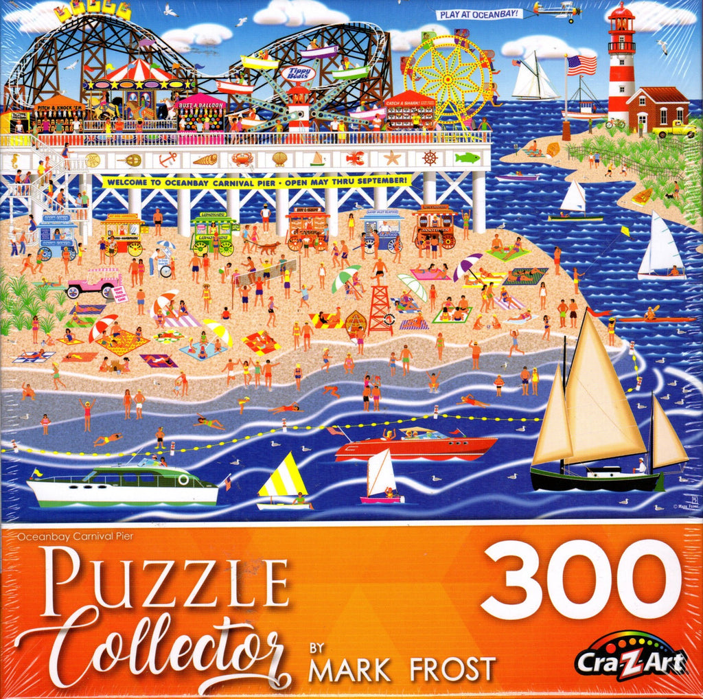 Puzzle Collector 300 Piece Puzzle - Oceanbay Carnival Pier by Mark Frost