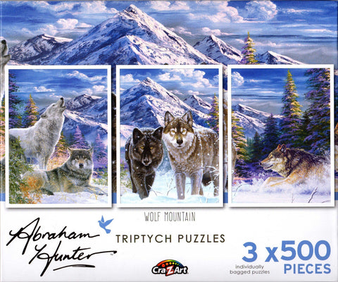 Wolf Mountain Triptych by Abraham Hunter 3x500 Piece Puzzle