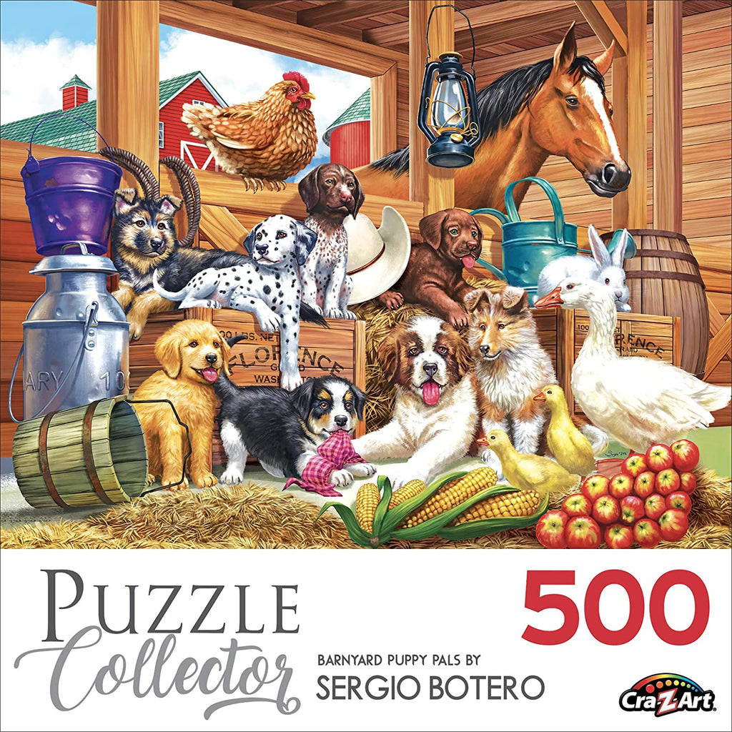 Barnyard Puppy Pals by Sergio Botero 500 Piece Puzzle