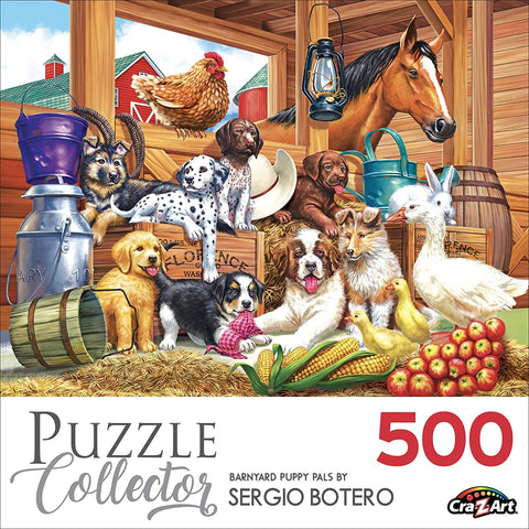 Barnyard Puppy Pals by Sergio Botero 500 Piece Puzzle