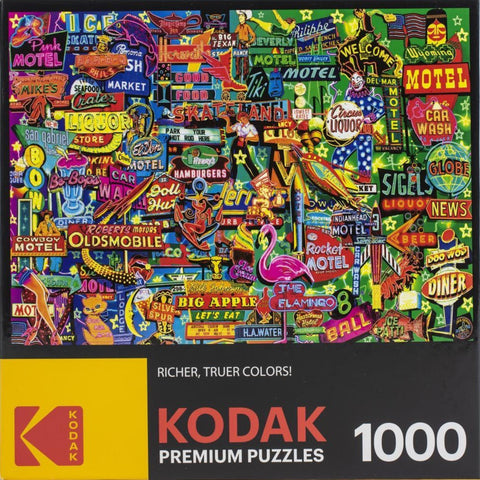 Kodak - Neon Retro Signs by Garry Walton 1000 Piece Puzzle