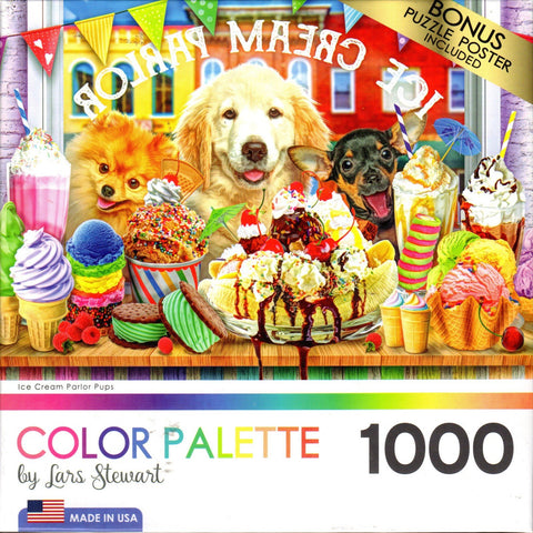 Ice Cream Parlor Pups by Lars Stewart 1000 Piece Puzzle