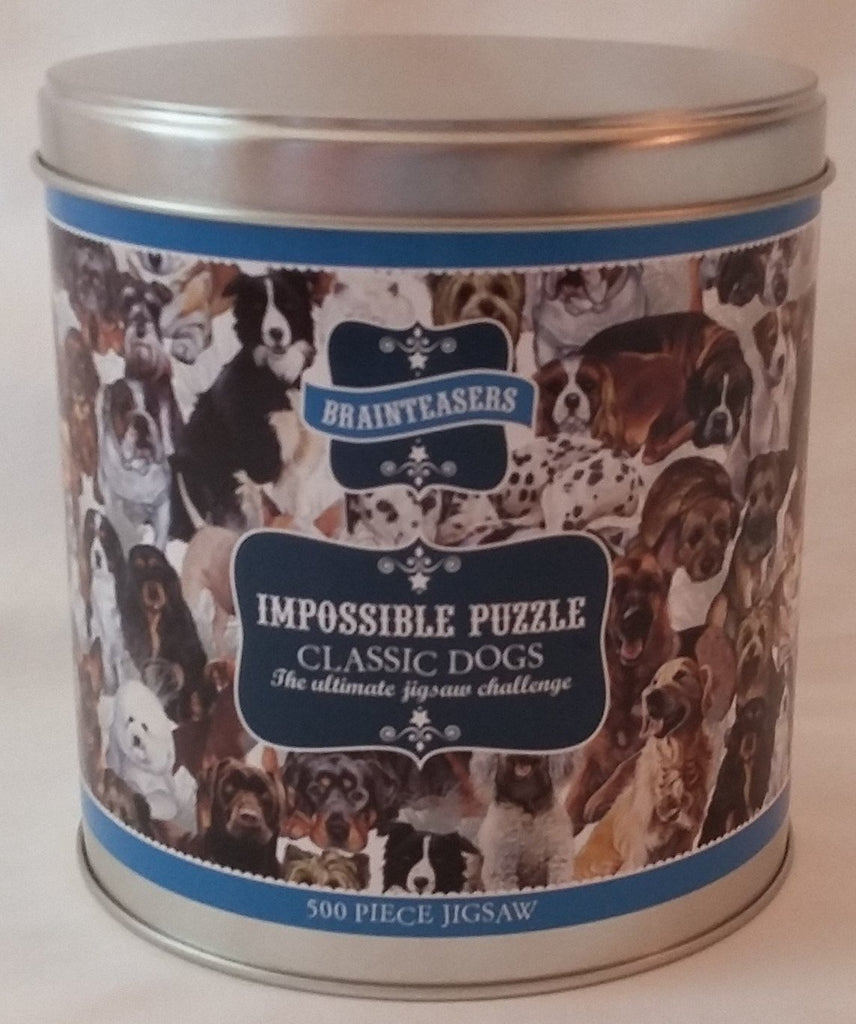 Impossible Puzzle - Classic Dogs 500 Piece Puzzle in Gift-Giving Tin