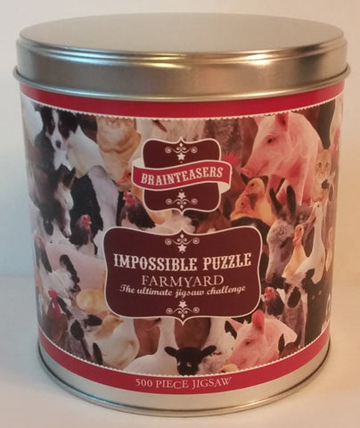 Impossible Puzzle - Farmyard 500 Piece Puzzle in Gift-Giving Tin